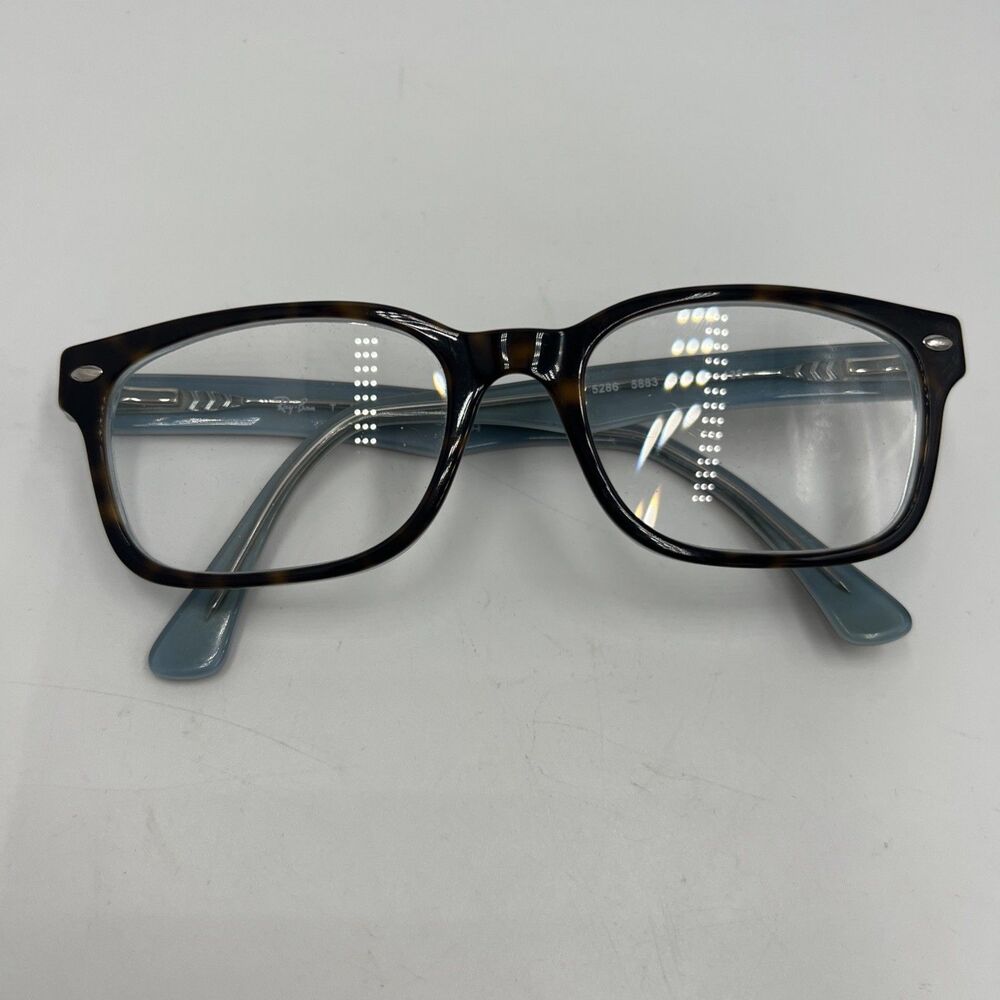Ray Ban Eyeglasses Frames RB 51 18 135 Brown Tortoise Blue Interior